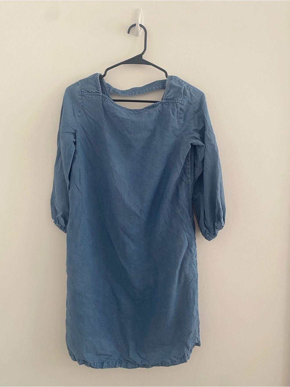 GAP Women's Denim Blue Long-Sleeve Shift Dress